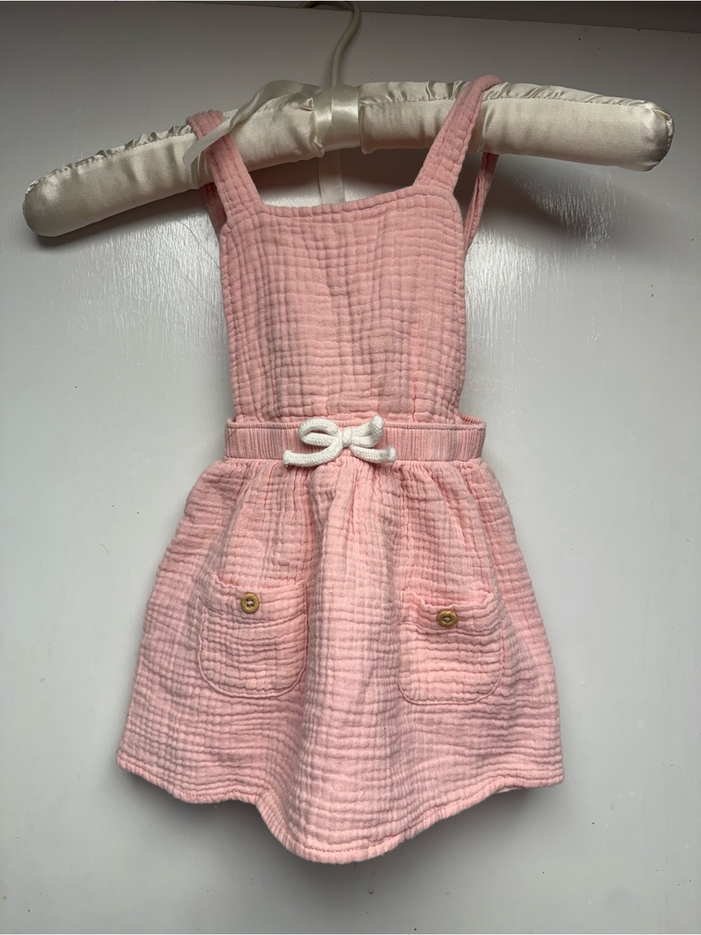Wonder Nation Apron dress | Girls | 12 months | Pink | 2 small pockets